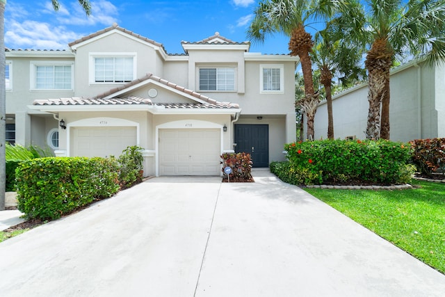 4718 NW 59th Mnr, Coconut Creek, FL 33073 - multi unit property with concrete driveway, a garage, stucco siding, and a tile roof