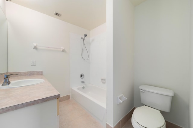 4718 NW 59th Mnr, Coconut Creek, FL 33073 - bathroom with toilet, vanity, tile patterned flooring, shower / bath combination, and baseboards