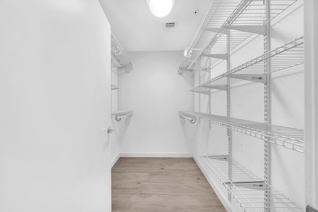 spacious closet featuring wood finished floors