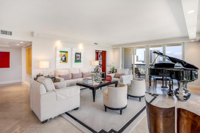 901 E Camino Real Unit 7C, Boca Raton, FL 33432 - living room with baseboards and recessed lighting