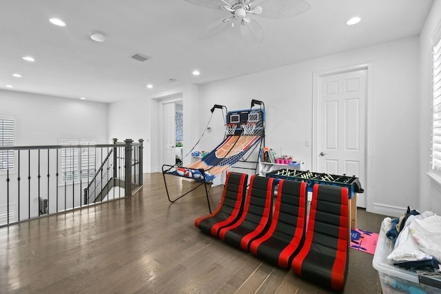 16323 Pantheon Pass, Delray Beach, FL 33446 - recreation room with wood finished floors, recessed lighting, ceiling fan, and baseboards