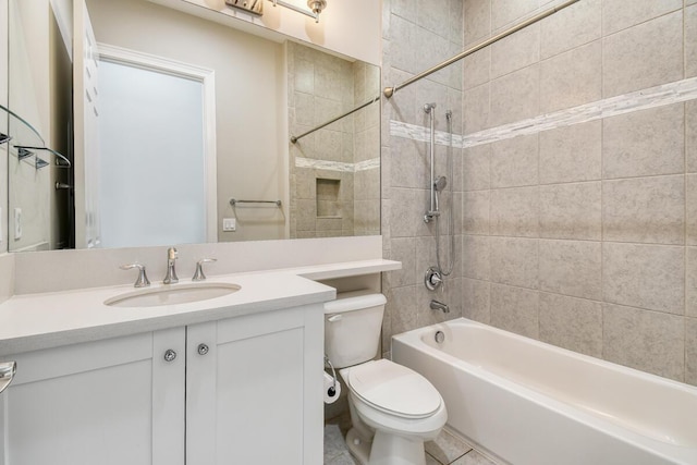 16323 Pantheon Pass, Delray Beach, FL 33446 - full bathroom featuring toilet, vanity, shower / washtub combination, and tile patterned flooring
