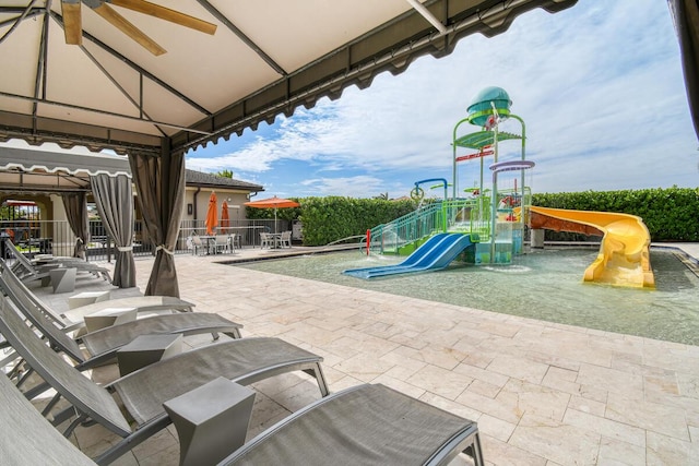 16323 Pantheon Pass, Delray Beach, FL 33446 - view of patio with a gazebo