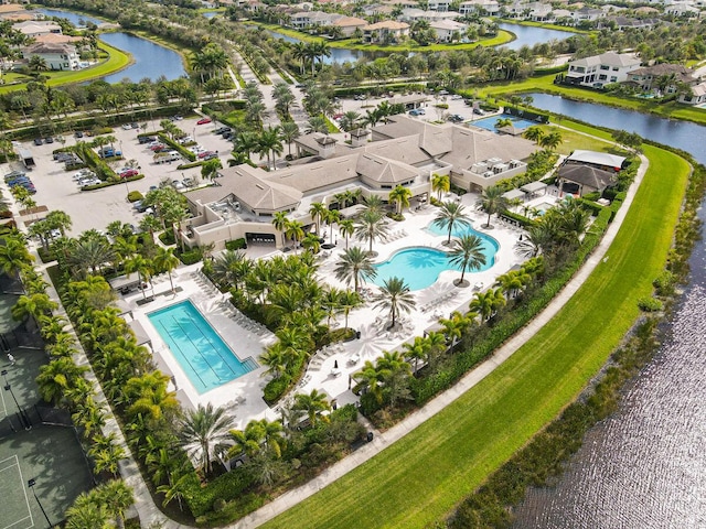 16323 Pantheon Pass, Delray Beach, FL 33446 - aerial perspective of suburban area with a pool area and a nearby body of water