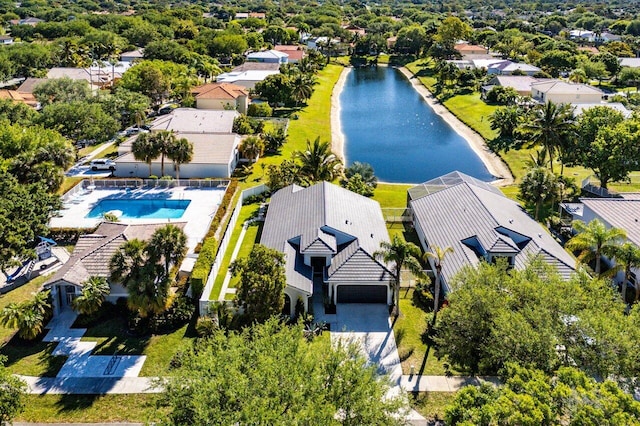 1175 Sea Grape Cir, Delray Beach, FL 33445 - aerial view of residential area with a large body of water and a pool