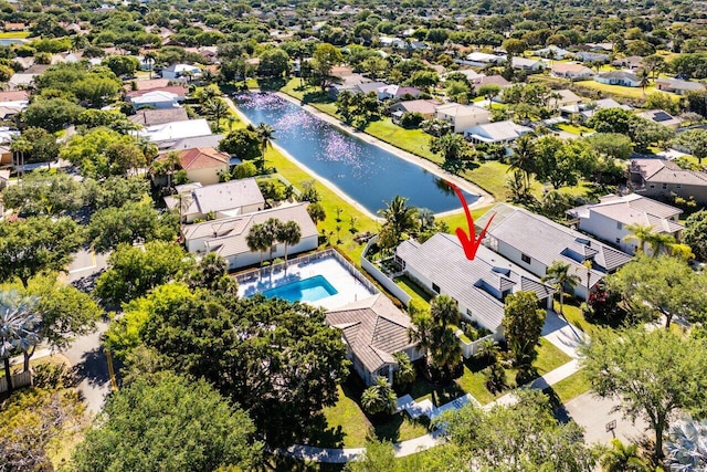 1175 Sea Grape Cir, Delray Beach, FL 33445 - aerial perspective of suburban area with a pool area and a large body of water