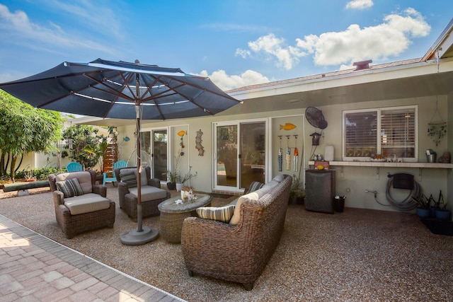 view of patio with an outdoor hangout area