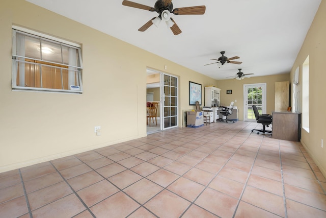 1401 Shore Dr, Lake Clarke Shores, FL 33406 - view of patio with a ceiling fan and outdoor dining area