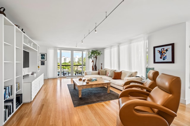901 E Camino Real Unit 4C, Boca Raton, FL 33432 - living room with light wood-style floors and rail lighting