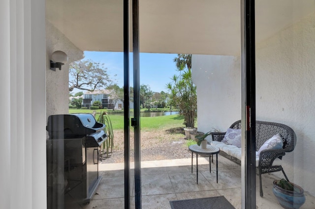 903 Bridgewood Pl, Boca Raton, FL 33434 - view of patio featuring a water view and grilling area