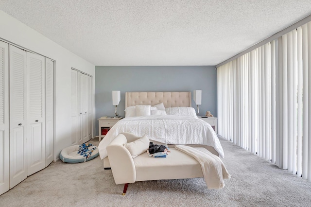 903 Bridgewood Pl, Boca Raton, FL 33434 - bedroom with carpet floors, multiple closets, and a textured ceiling