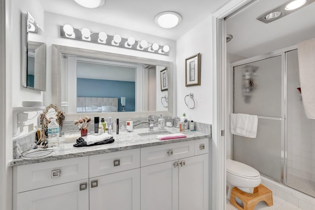 903 Bridgewood Pl, Boca Raton, FL 33434 - full bathroom featuring a shower stall, toilet, and vanity