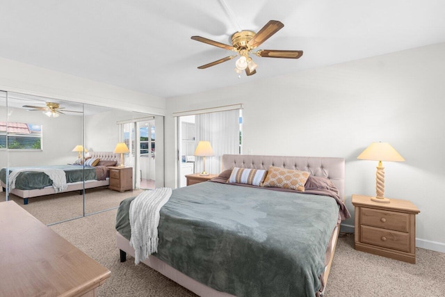 266 Seville L, Delray Beach, FL 33446 - bedroom with carpet flooring, a ceiling fan, and baseboards