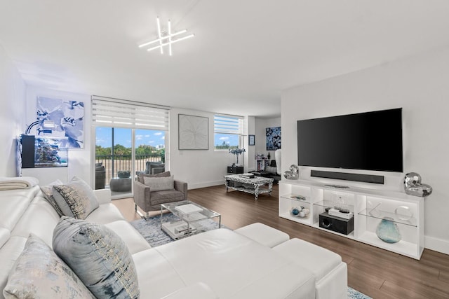 5500 NW 2nd Ave Unit 414, Boca Raton, FL 33487 - living room with wood finished floors and baseboards