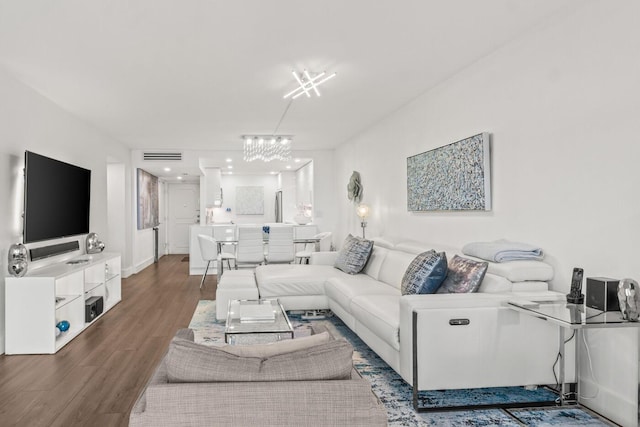 5500 NW 2nd Ave Unit 414, Boca Raton, FL 33487 - living area with a chandelier and wood finished floors