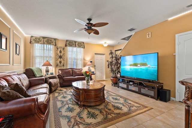 2149 SE Grand Dr, Port Saint Lucie, FL 34952 - living area with ceiling fan and light tile patterned floors