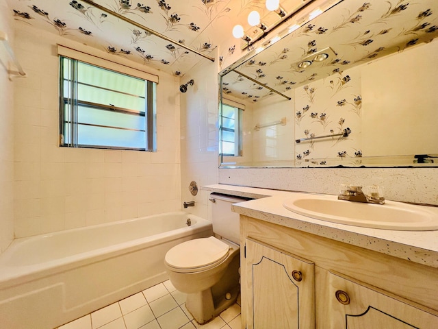 100 Sheffield E, West Palm Beach, FL 33417 - full bath featuring vanity, tile patterned flooring, and  shower combination