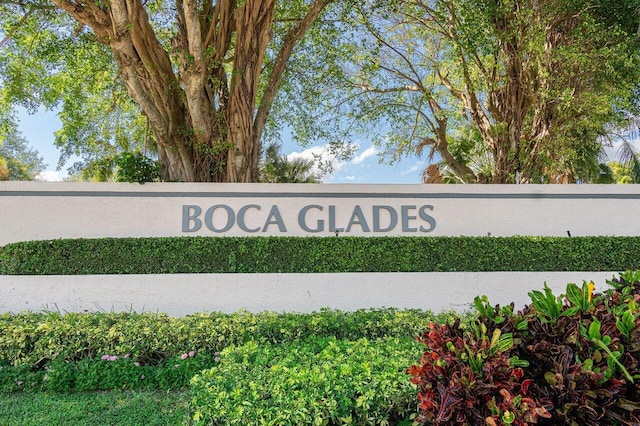 view of community sign