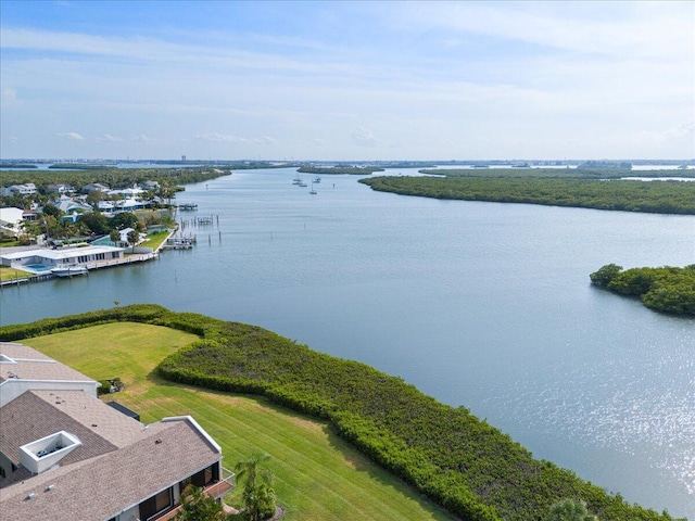 drone / aerial view of a nearby body of water
