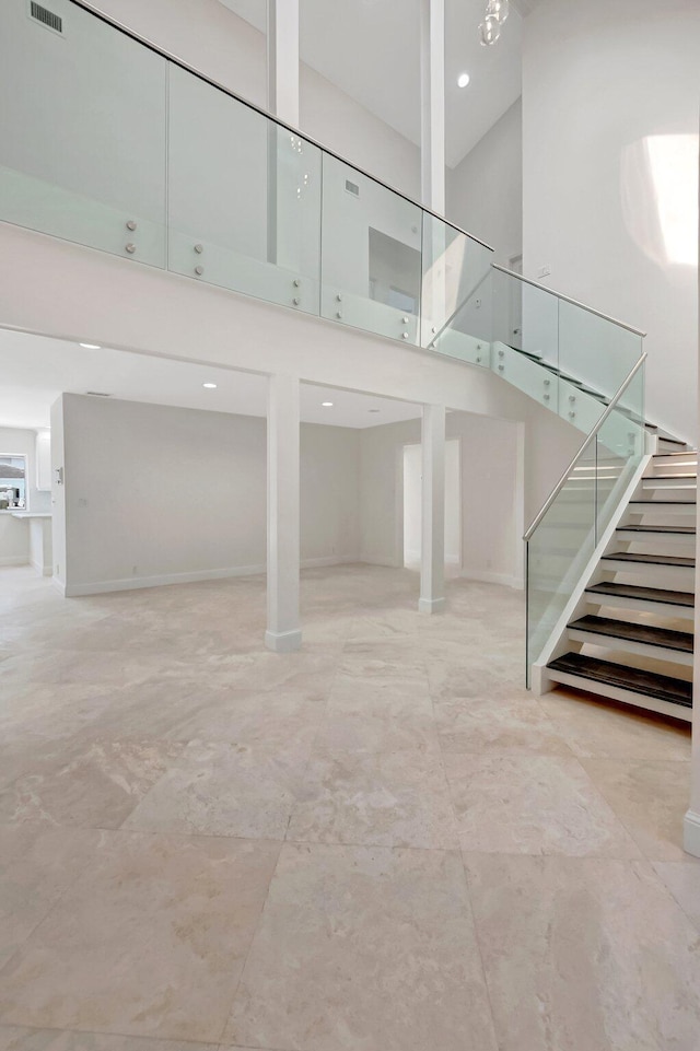 below grade area featuring stairway