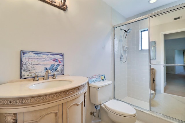 5218 Fountains Dr S Unit 206, Lake Worth, FL 33467 - full bath with toilet, a stall shower, and vanity