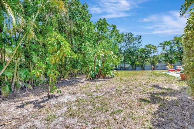 view of yard with fence