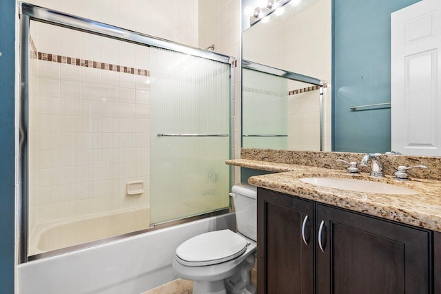 10887 Summerville Way, Boynton Beach, FL 33437 - bathroom with toilet, vanity, and combined bath / shower with glass door