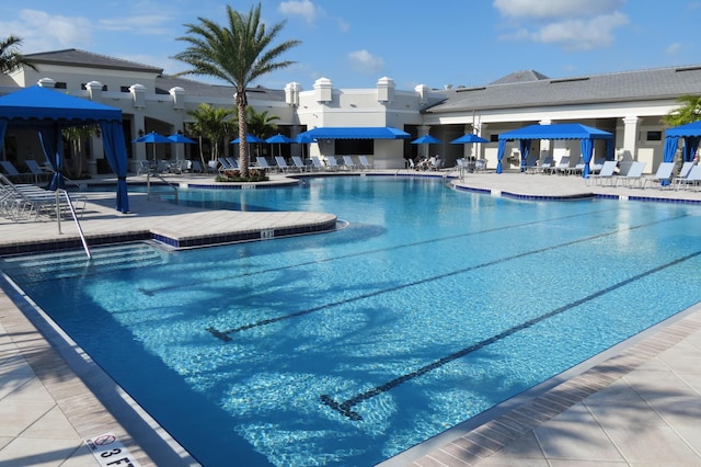 9037 Golden Mountain Cir, Boynton Beach, FL 33473 - community pool with a gazebo and a patio area