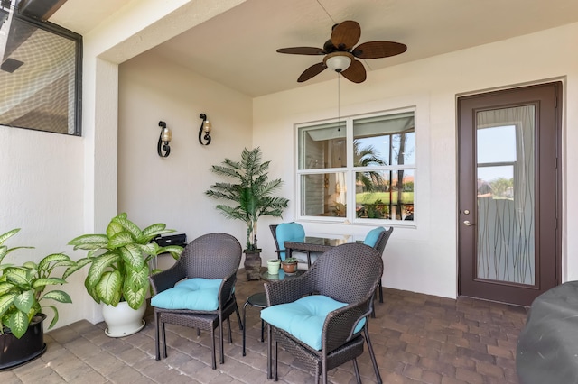 7779 Butera Plz, Delray Beach, FL 33446 - view of patio / terrace with ceiling fan