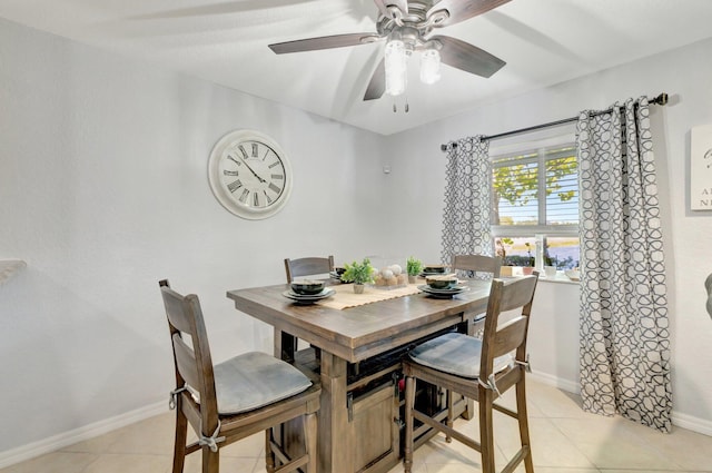 2556 Marshfield Ct, Port Saint Lucie, FL 34953 - dining room featuring ceiling fan, baseboards, and light tile patterned floors