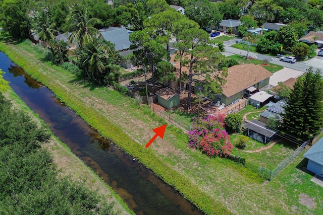 5123 Adams Rd, Delray Beach, FL 33484 - aerial perspective of suburban area featuring a nearby body of water and a tree filled landscape