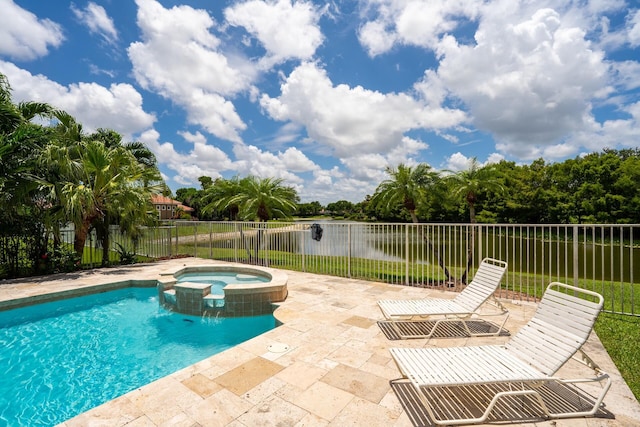 21675 Fall River Dr, Boca Raton, FL 33428 - view of pool with a patio and a pool with connected hot tub