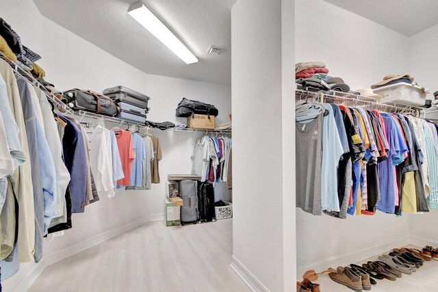 spacious closet with wood finished floors