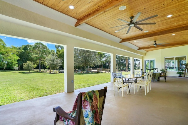 6624 Dillman Rd, West Palm Beach, FL 33413 - view of patio featuring ceiling fan and outdoor dining area