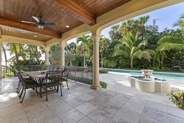 11 Wendy Ln, Stuart, FL 34994 - view of patio featuring outdoor dining area and a ceiling fan