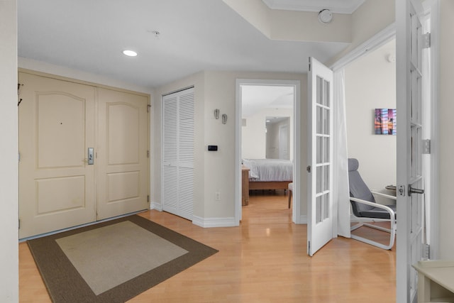 101 SE 20th Ave Unit 501, Deerfield Beach, FL 33441 - entryway with light wood finished floors, baseboards, and recessed lighting