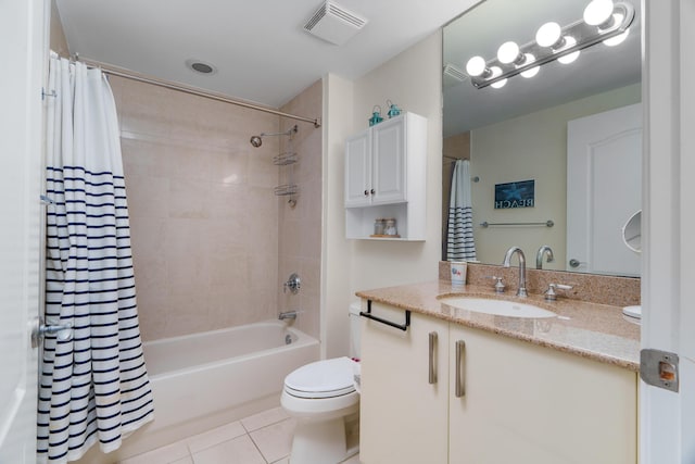 101 SE 20th Ave Unit 501, Deerfield Beach, FL 33441 - bathroom featuring tile patterned flooring, shower / bath combination with curtain, toilet, and vanity