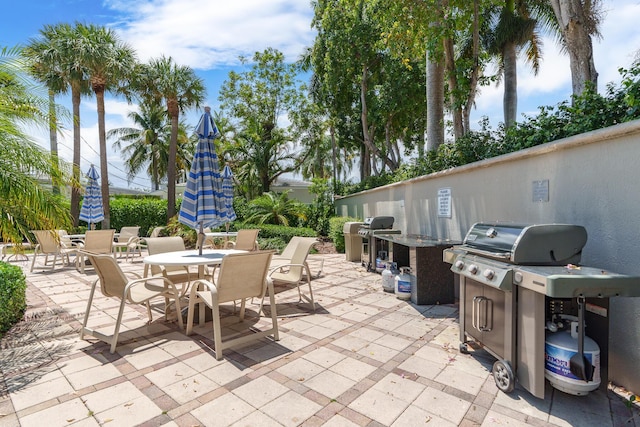 101 SE 20th Ave Unit 501, Deerfield Beach, FL 33441 - view of patio with a grill and outdoor dining area