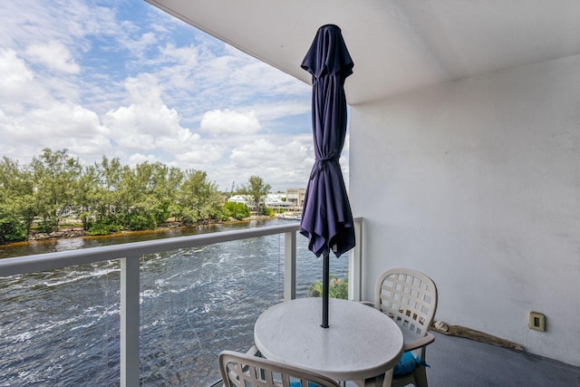 balcony with a water view
