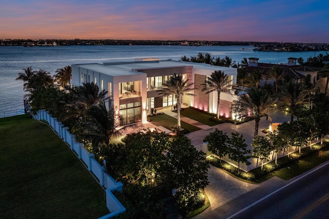 view from above of property with a nearby body of water