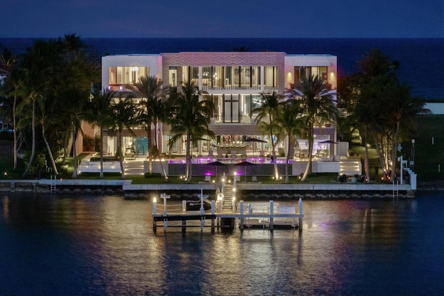 water view with a dock