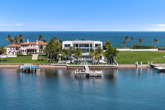 water view with boat lift