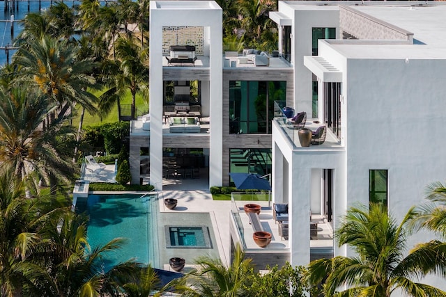 swimming pool featuring a patio area