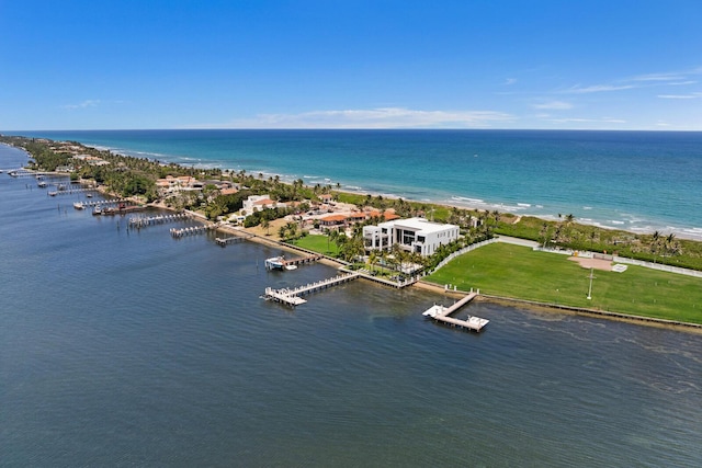 drone / aerial view of a large body of water