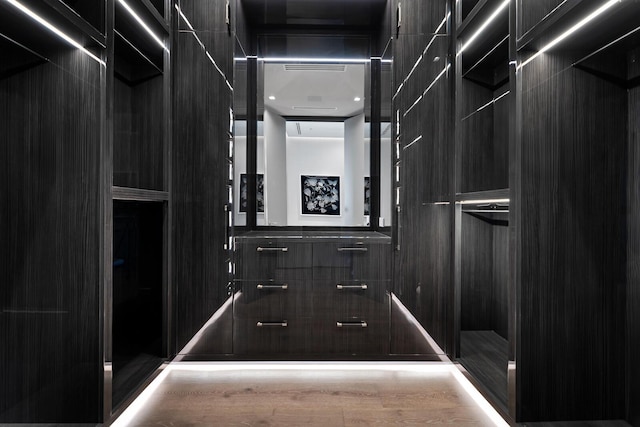 spacious closet featuring wood finished floors