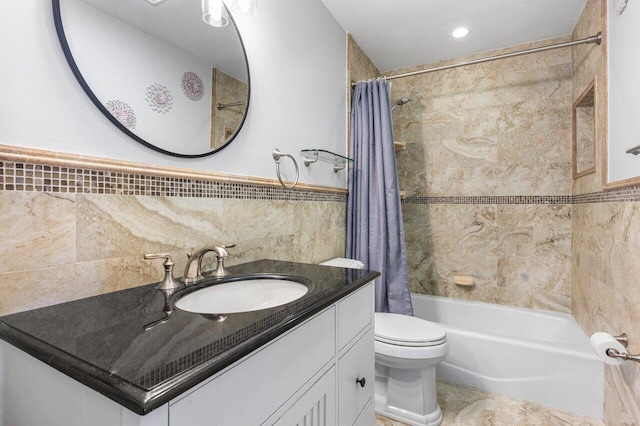 18320 181st Cir S, Boca Raton, FL 33498 - full bath with shower / tub combo, tile walls, toilet, and vanity