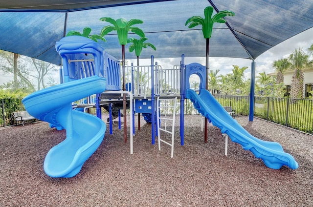 community play area with fence