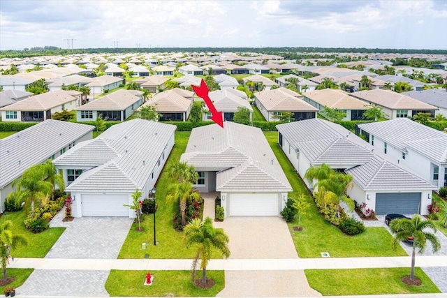 aerial perspective of suburban area