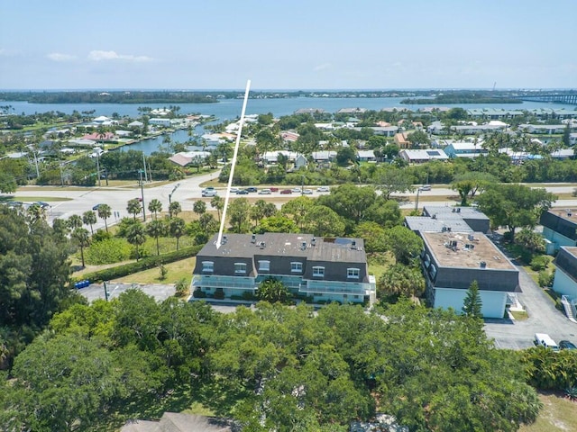 aerial view of a nearby body of water