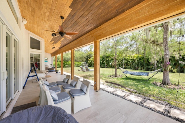 view of patio / terrace with ceiling fan